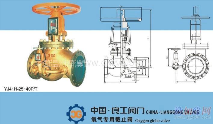 温州氧气法兰截止阀,法兰氧气截止阀,不锈钢氧气法兰截止阀