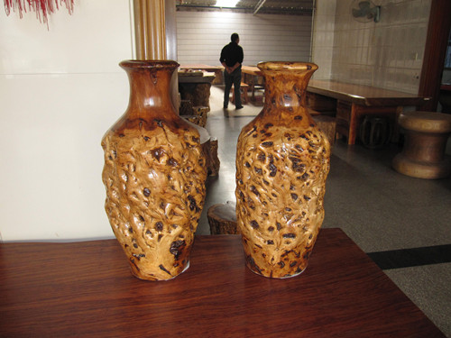 根雕花瓶 实木花瓶 枣木花瓶 工艺品