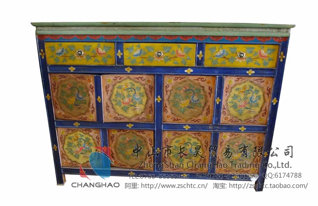 西藏彩绘柜 藏柜 储物柜 彩绘家具 藏式家具 藏式风格