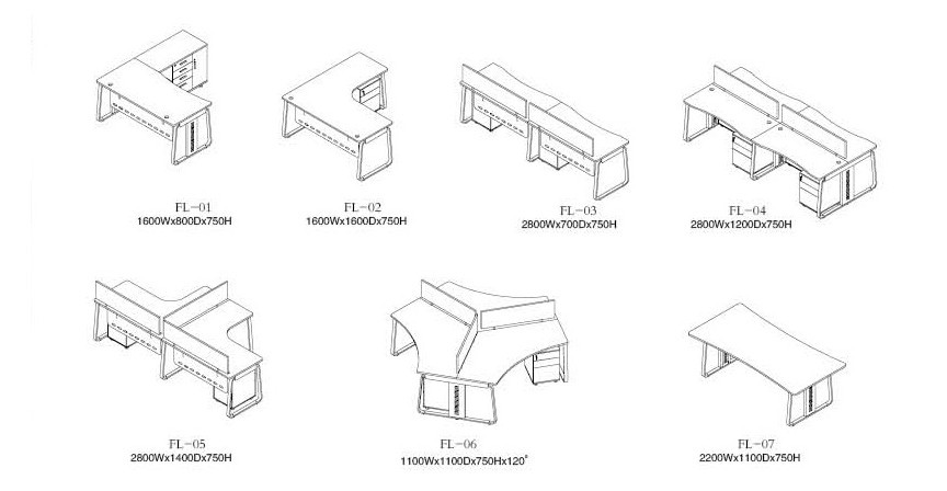 中冠办公家具公司各系列屏风的系统可配合y型,l型,t型,十字型及直线型
