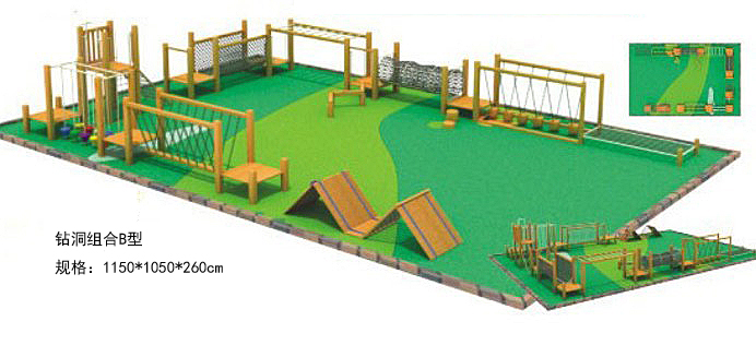 儿童钻洞组合幼儿园实木家具木质游乐设施