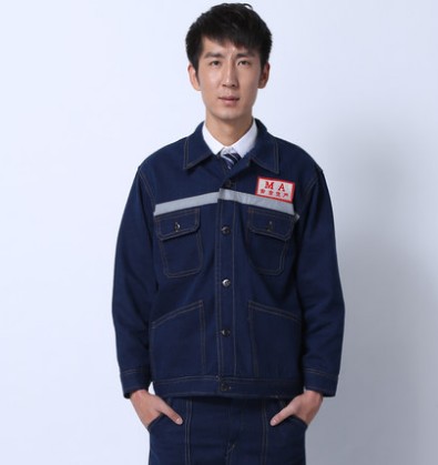 反光条牛仔服 成都工作服定做