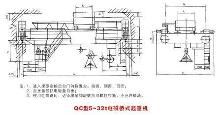 qc型电磁桥式起重机/起重设备/起重工程/吊机/吊车