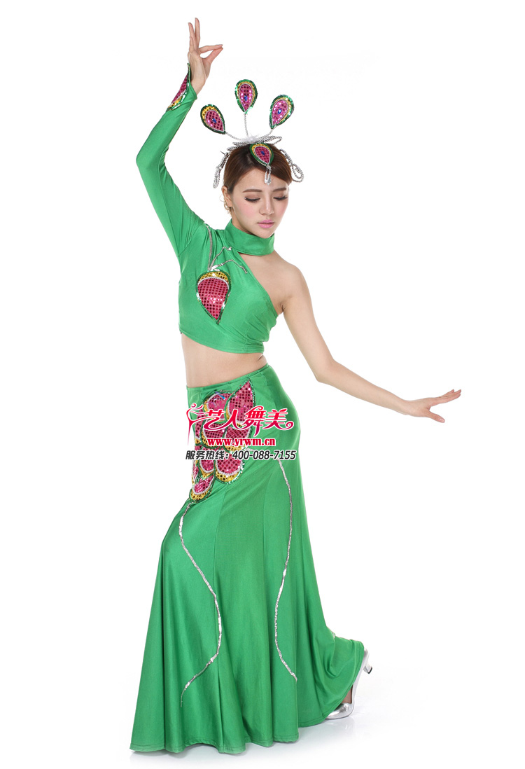 舞蹈大赛服装(傣族舞红是红绿是绿)