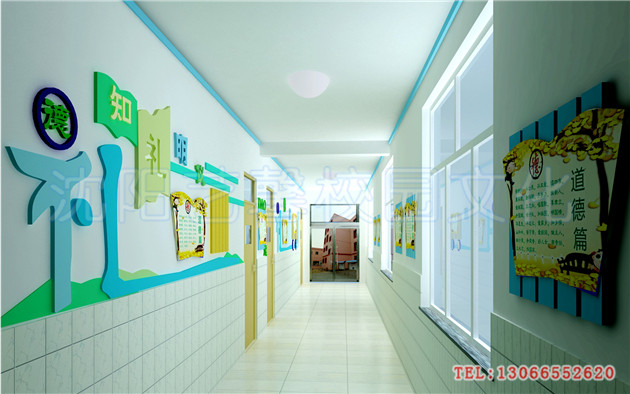 校园走廊设计,幼儿园走廊设计,幼儿园走廊吊坠