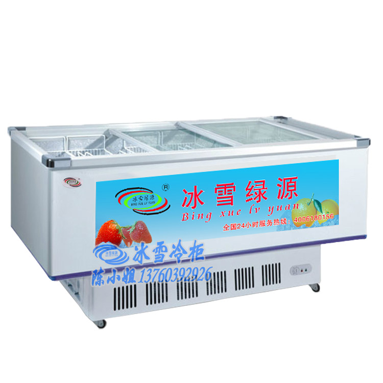 超市低温岛柜 冷冻食品冰柜 卧式展示柜 冰雪冷柜工厂
